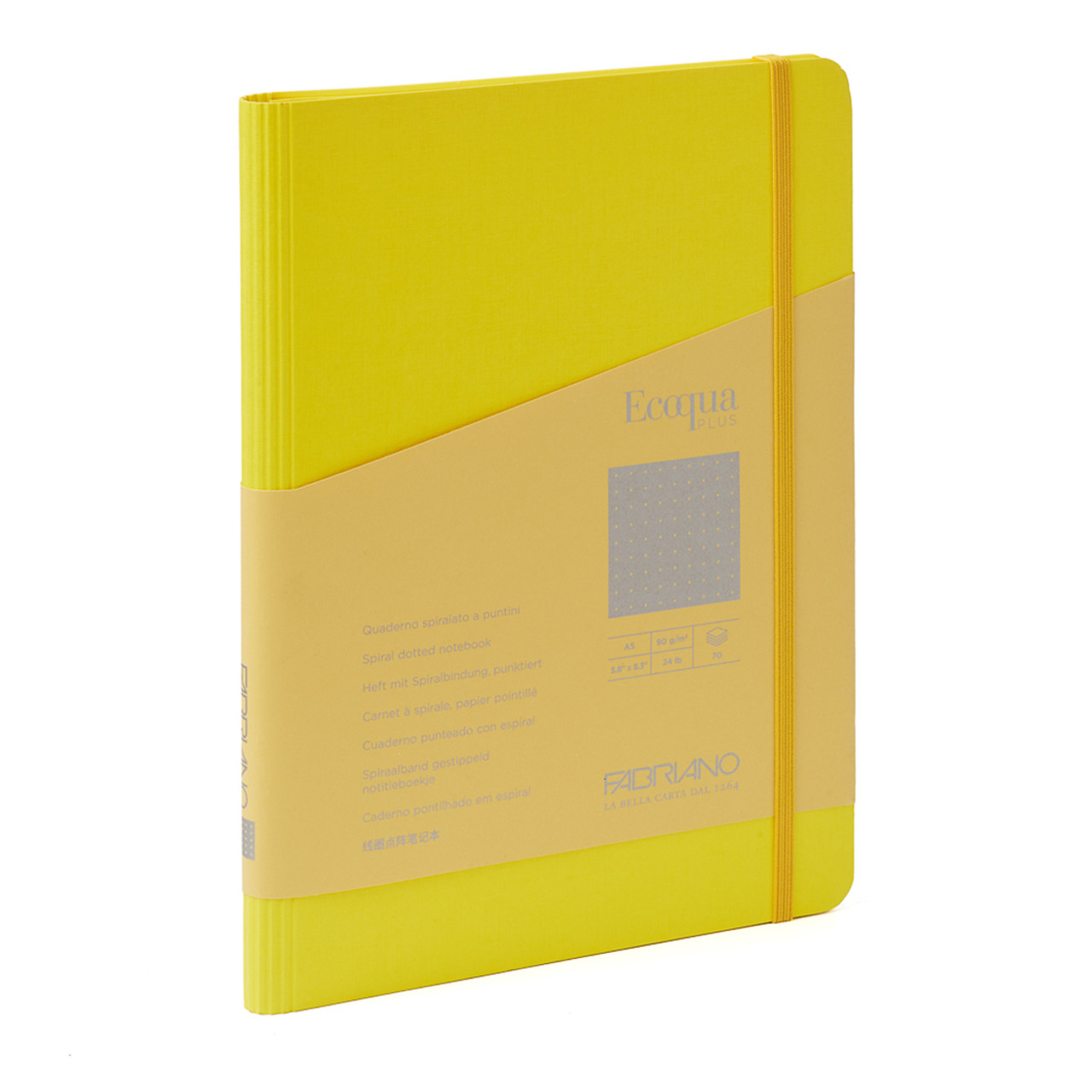 Fabriano Ecoqua Plus Hidden Spiral-Bound Notebook A5 Dot Yellow - Wet Paint  Artists' Materials and Framing