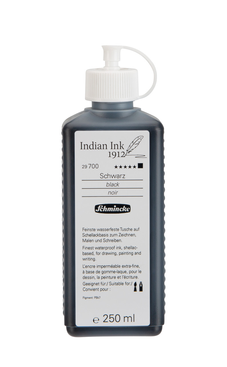 Schmincke Indian Ink 1912 Black 250ml Bottle - Wet Paint Artists' Materials  and Framing