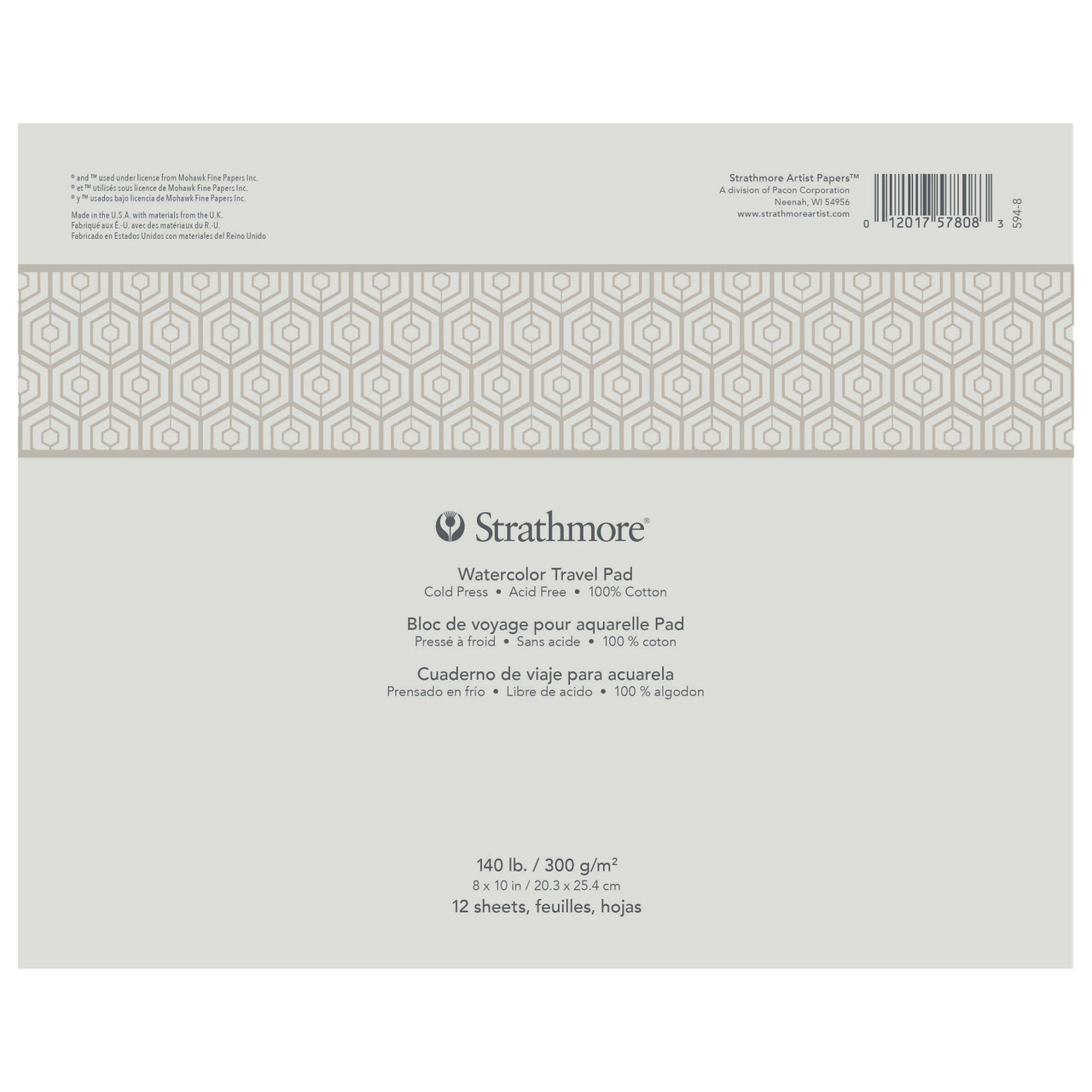 Strathmore Watercolor Paper Travel Pads 500 Series 140lb 8X10