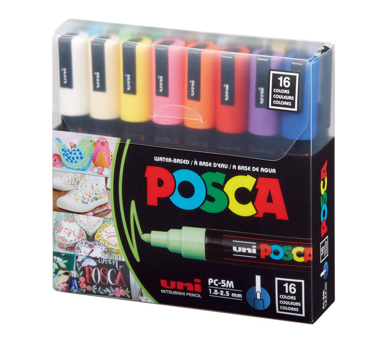 POSCA Paint Marker Set of 16 Basic Colors Medium - Wet Paint