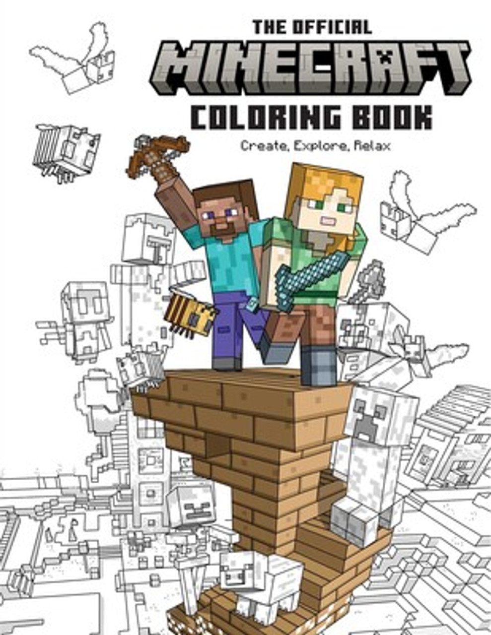 Minecraft Kids Coloring Art Set Stickers & Stampers