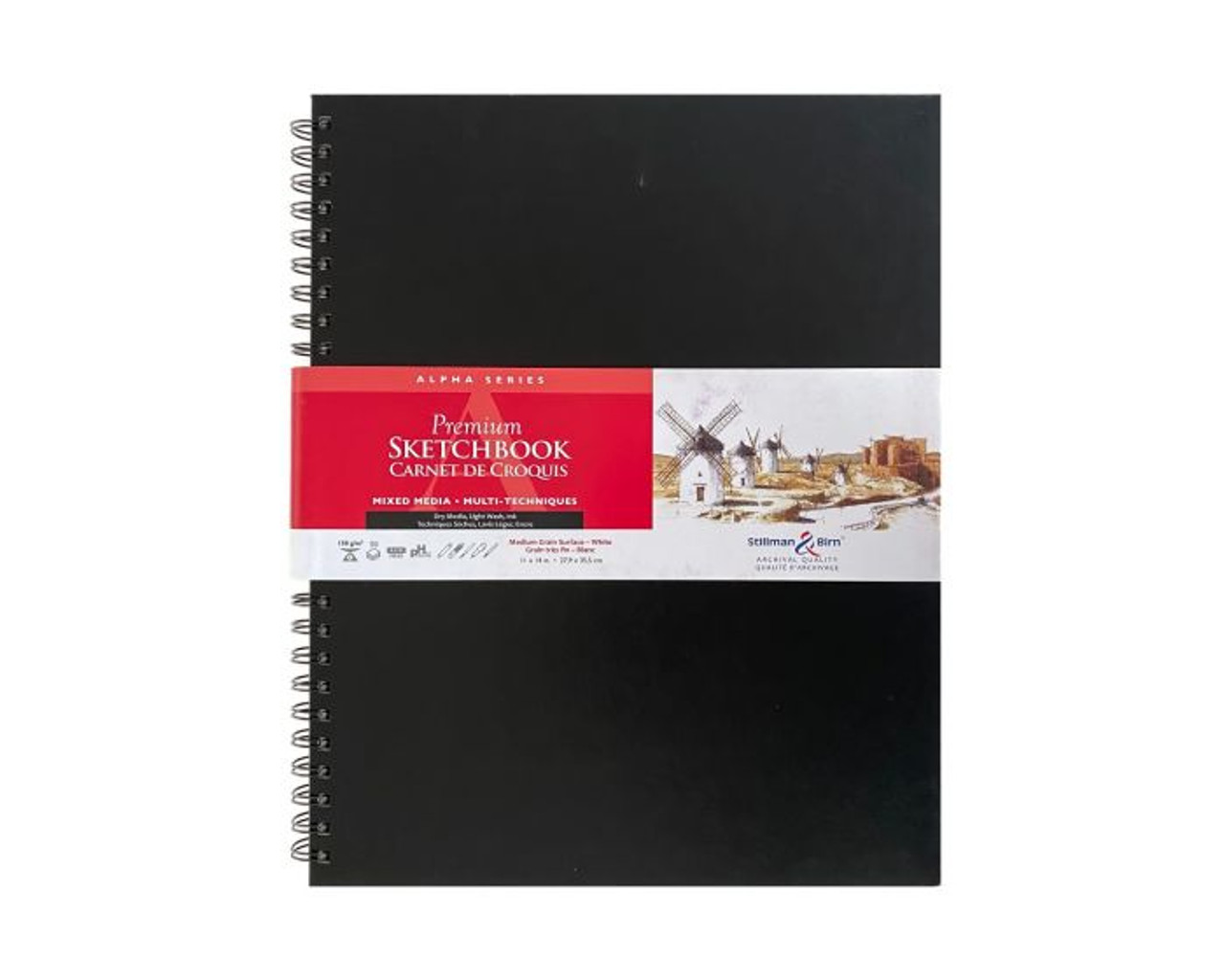 Stillman & Birn Alpha Series Wirebound Hard Cover Sketchbook 150G 11x14 -  Wet Paint Artists' Materials and Framing