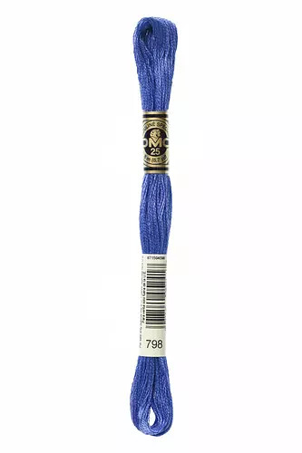 DMC Filo Da Ricamo In Cotone 6 Fili - Delft Blue 117-809, Confezione Da 12 Matassine Da 8,7 Metri Ciascuna - 2