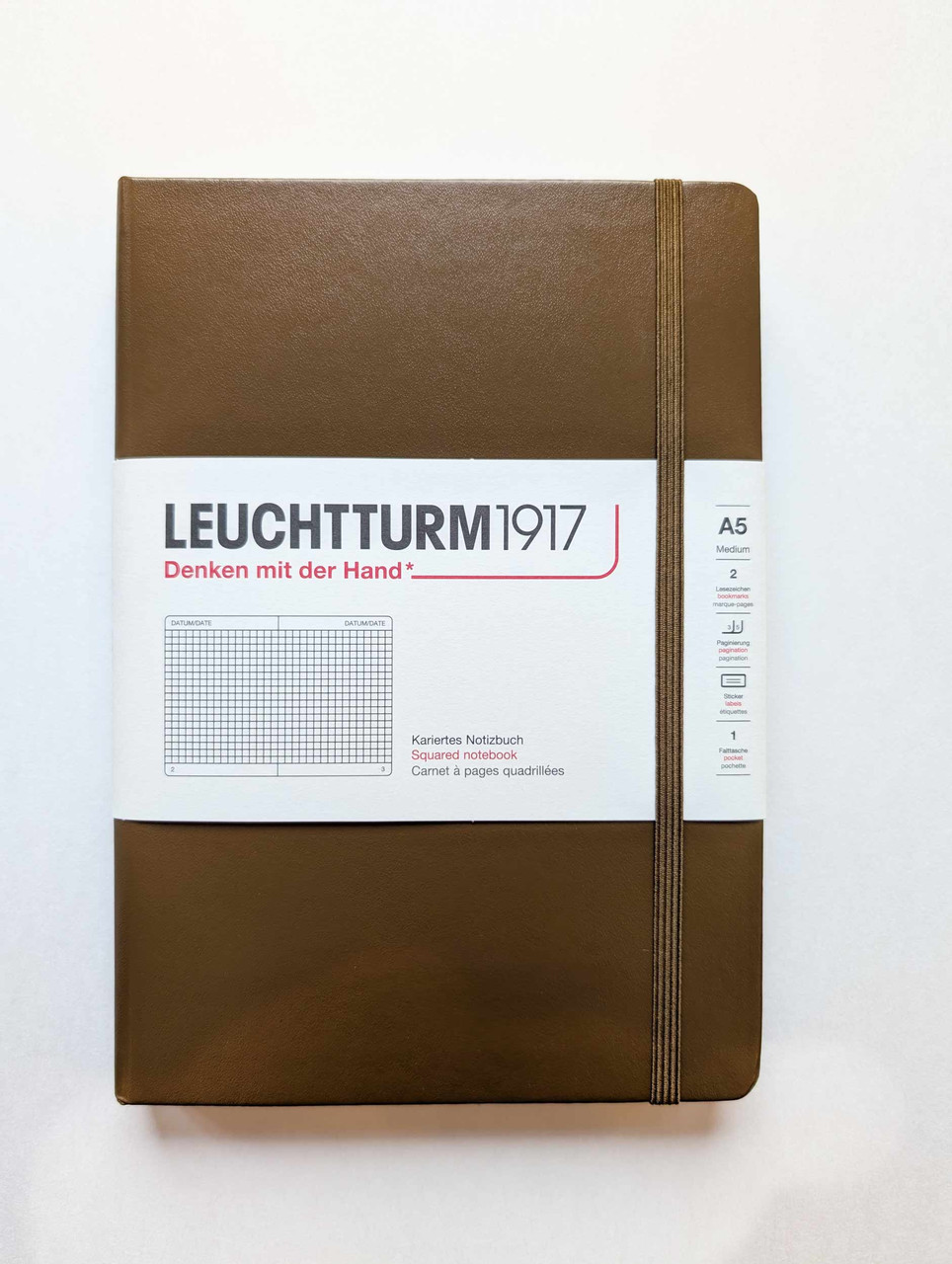 Leuchtturm 1917 Notebook Hardcover Medium (A5) Grid Spice Brown