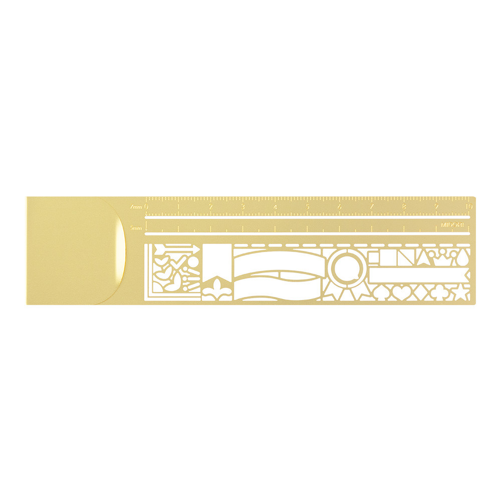 Midori Decorative Stencil Clip Ruler - Wet Paint Artists' Materials and ...