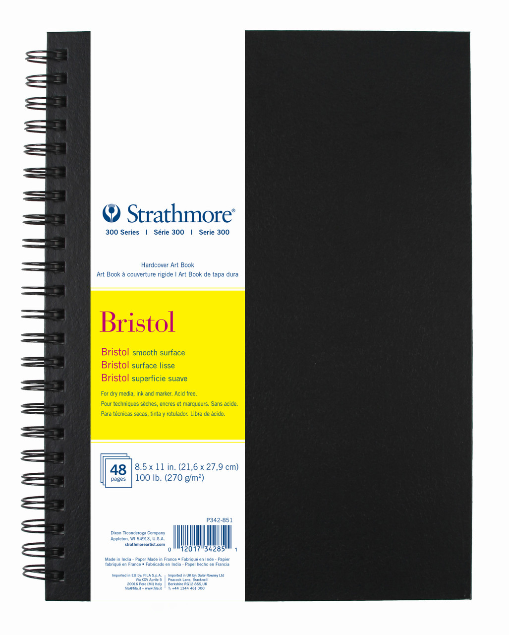 Strathmore Art Book 300 Series Wirebound Bristol Smooth 8.5x11