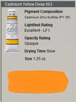 M. Graham Oil 1.25oz Series 6: Cadmium Yellow Deep