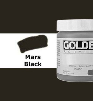 Golden Artist Colors Heavy Body Acrylic: 4oz Mars Black