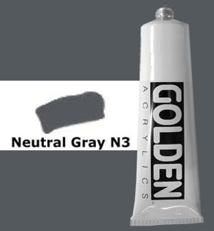 Golden Artist Colors Heavy Body Acrylic: 2oz Neutral Gray N3