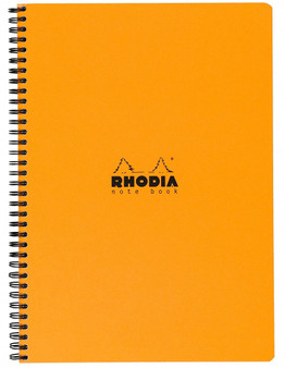 Rhodia Side Wirebound Notebook 9x11 Lined with Margin Orange Cover