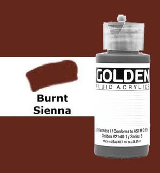 Golden Artist Colors Fluid Acrylic: 1oz Burnt Sienna