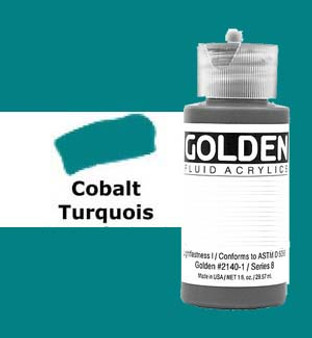 Golden Artist Colors Fluid Acrylic: 1oz Cobalt Turquoise