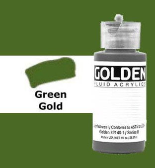 Golden Artist Colors Fluid Acrylic: 1oz Green Gold