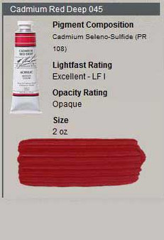 M. Graham Acrylic Series 5: 2oz Cadmium Red Deep