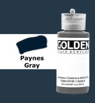 Golden Artist Colors Fluid Acrylic: 1oz Paynes Gray