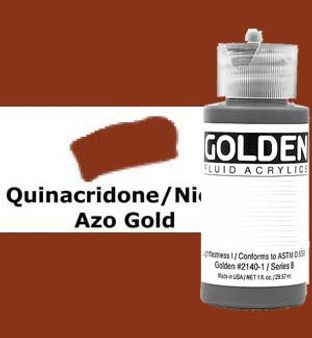 Golden Artist Colors Fluid Acrylic: 1oz Quinacridone Nickel Azo Gold