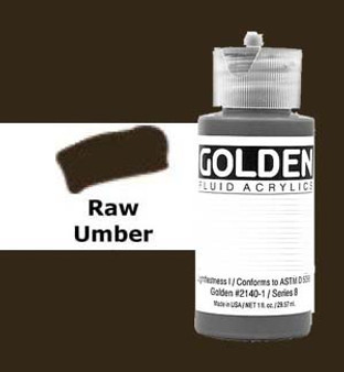 Golden Artist Colors Fluid Acrylic: 1oz Raw Umber