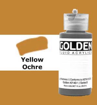 Golden Artist Colors Fluid Acrylic: 1oz Yellow Ochre