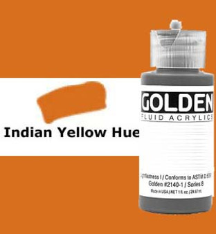 Golden Artist Colors Fluid Acrylic: 1oz Historical Indian Yellow Hue