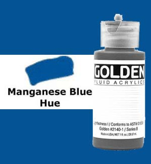 Golden Artist Colors Fluid Acrylic: 1oz Historical Manganese Blue Hue