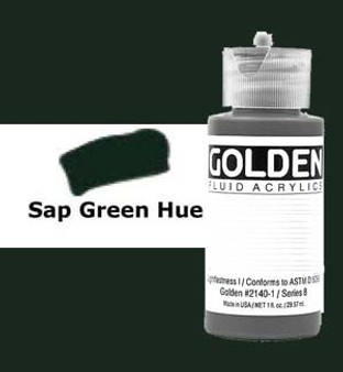 Golden Artist Colors Fluid Acrylic: 1oz Historical Sap Green Hue