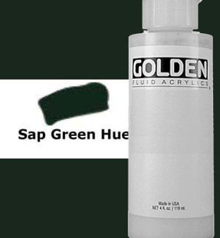 Golden Artist Colors Fluid Acrylic: 4oz Historical Sap Green Hue