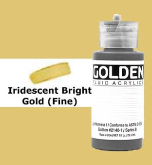 Golden Artist Colors Fluid Acrylic: 1oz Iridescent Bright Gold Fine