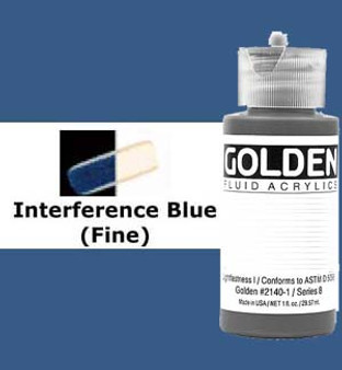 Golden Artist Colors Fluid Acrylic: 1oz Interference Blue Fine