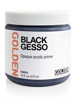 Golden Artist Colors Acrylic Gesso: 16oz Gesso Black