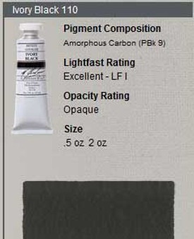 M. Graham Gouache Series 1: 15ml Ivory Black