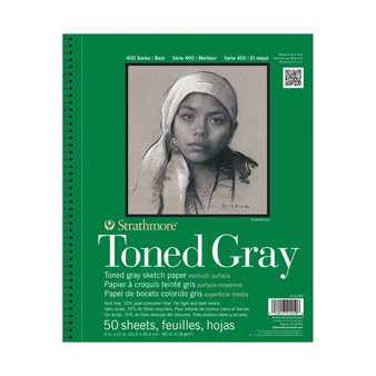Strathmore Toned Gray Sketch Paper 9x12 Wirebound