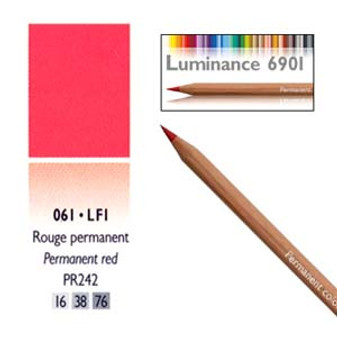 Caran DAche Luminance Colored Pencil Permanent Red