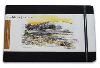 Global Art Hand Book Journal Landscape Pocket Black 3.5x5.5-Inch