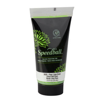 Speedball Water-soluble Block Ink 75cc Fluorescent Lime Green
