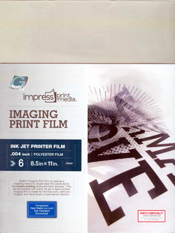 Grafix Impress Print Media Imaging Print Film for Ink Jet Printers 8.5x11 6 Pack