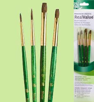 Princeton RealValue Brush Pack Camel Hair Round/Shader 3pk