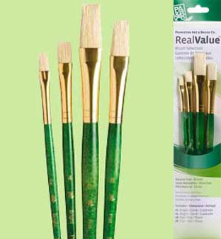 Princeton RealValue Brush Pack Bristle Brights Flat 3pk
