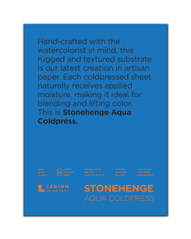 Stonehenge Aqua 140lb Watercolor Paper Cold Press Block 9x12