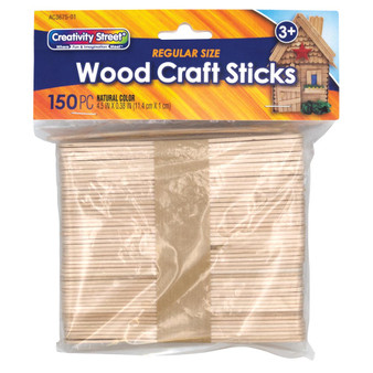 Creativity Street Craft Sticks (Popsicle Sticks) Natural Wood Pack of 150