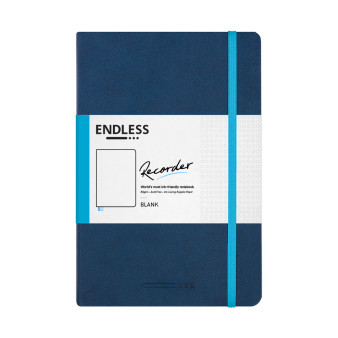 Endless Recorder Notebook Blank Deep Ocean Blue