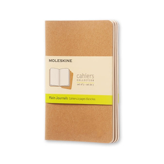 Moleskine Cahier 3pk Kraft Pocket Plain