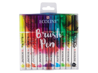 Talens Ecoline Brush Pen Set 10 Pastel - Wet Paint Artists