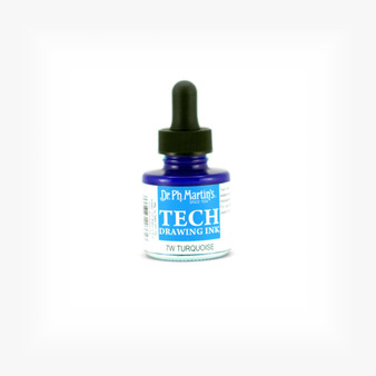 Dr. Ph. Martin's TECH Drawing Ink Turquoise 1oz Bottle