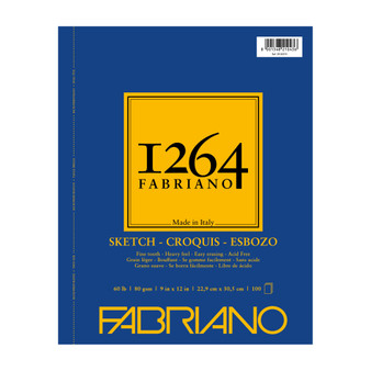 Fabriano 1264 Sketch Wirebound Pad 9X12 100 Sheets