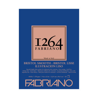 Fabriano 1264 Bristol Smooth Pad 9X12 20 Sheets
