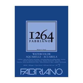 Fabriano 1264 Watercolor Pad 140lb Cold Press 9X12 30 Sheets