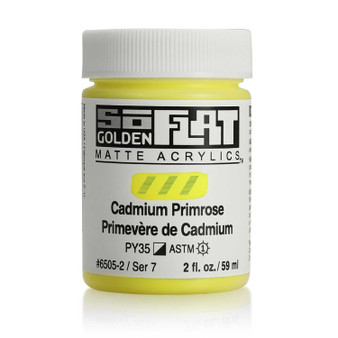 Golden SoFlat Matte Acrylic Paint 2oz Cadmium Yellow Primrose