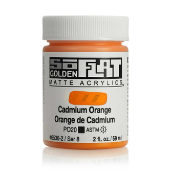 Golden SoFlat Matte Acrylic Paint 2oz Cadmium Orange