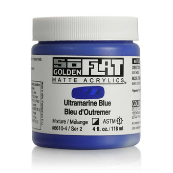 Golden SoFlat Matte Acrylic Paint 4oz Ultramarine Blue