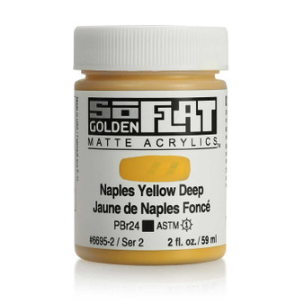 Golden SoFlat Matte Acrylic Paint 2oz Naples Yellow Deep